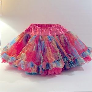Toddler Girls Multi Colored Birthday Crinoline Tutu Size Small